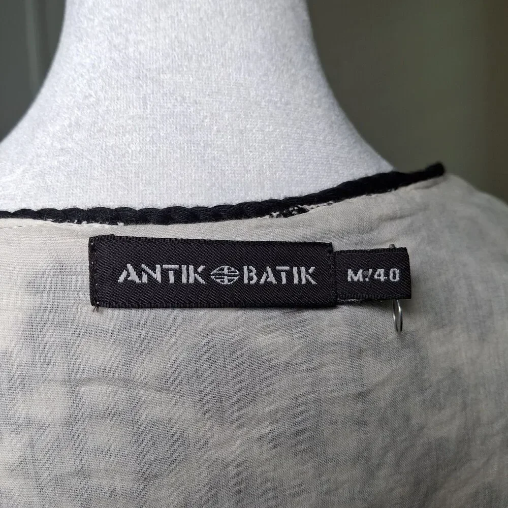 Revolve Antik Batik Dress Black White M Embroidered Tassel Boho Romantic Goth
